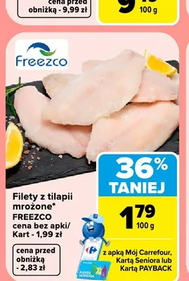 Filety z tilapii mrożone Freezco promocja w Carrefour