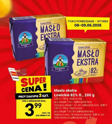 Masło ekstra Łowicz 82% tł. promocja w Twój Market
