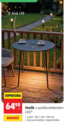Stolik z podświetleniem LED wym.: 50x50x50cm promocja w Biedronka