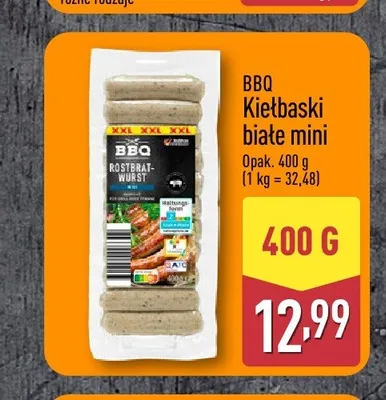 Kiełbaski białe mini BBQ promocja w Aldi