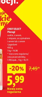 Pierogi ze szpinakiem i serem Chef Select promocja w Lidl