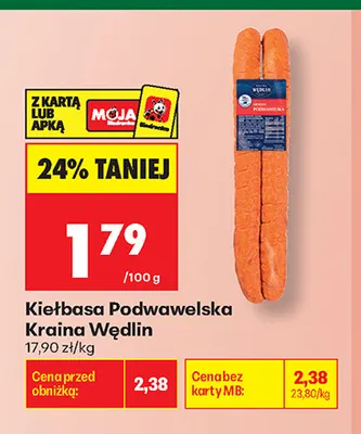 Kiełbasa podwawelska Kraina Wędlin promocja w Biedronka