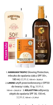 Mleczko do opalania ciała Hawaiian Tropic Glowing Protection SPF 50+ promocja w Hebe