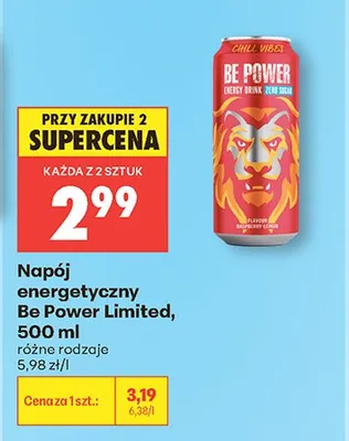 Napój energetyczny Be Power Limited promocja w Biedronka