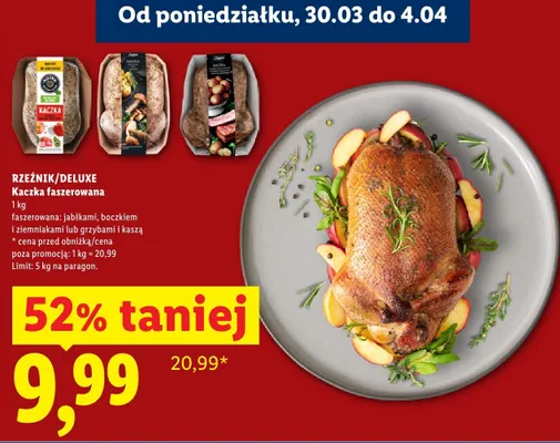 Kaczka faszerowana jabłkami, boczkiem i ziemniakami lub grzybami i kaszą promocja w Lidl