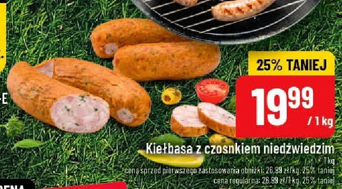 Kiełbasa z czosnkiem niedźwiedzim promocja w POLOmarket