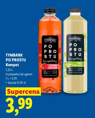Kompot truskawka lub agrest promocja w Lidl