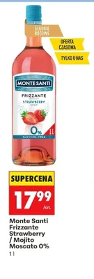 Wino bezalkoholowe Monte Santi Frizzante Strawberry promocja w Biedronka