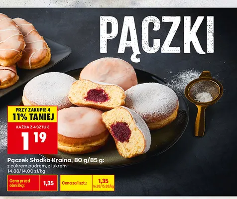 Pączek Słodka Kraina z lukrem promocja w Biedronka