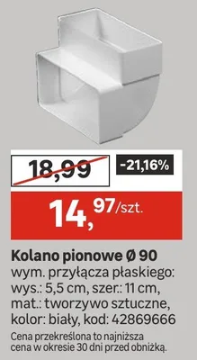 Kolano pionowe Ø 90 promocja w Leroy Merlin