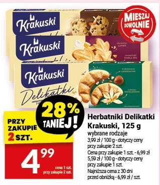 Herbatniki Delikatki Krakuski, 125 g promocja w Twój Market