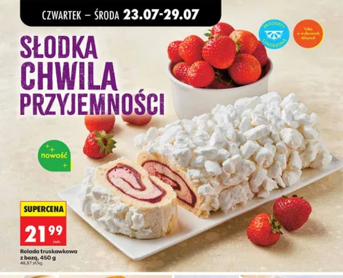 Rolada truskawkowa z bezą promocja w Biedronka