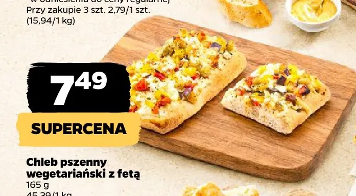 Chleb pszenny wegetariański z fetą promocja w Netto