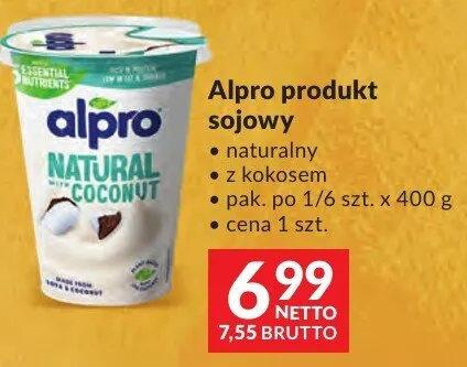 Jogurt Alpro produkt sojowy z kokosem promocja w Makro