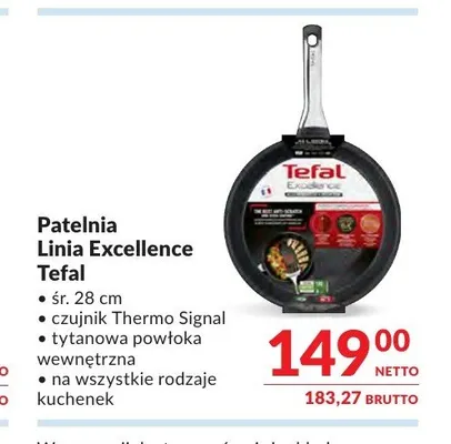 Patelnia Tefal Excellence 28 cm promocja w Makro