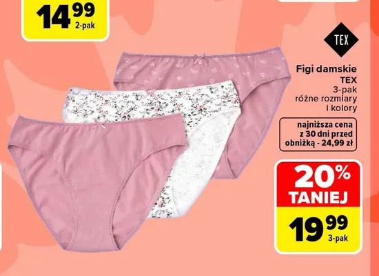 Figi damskie TEX 3-pak promocja w Carrefour