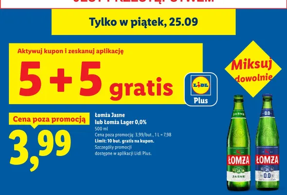 Piwo Łomża promocja w Lidl