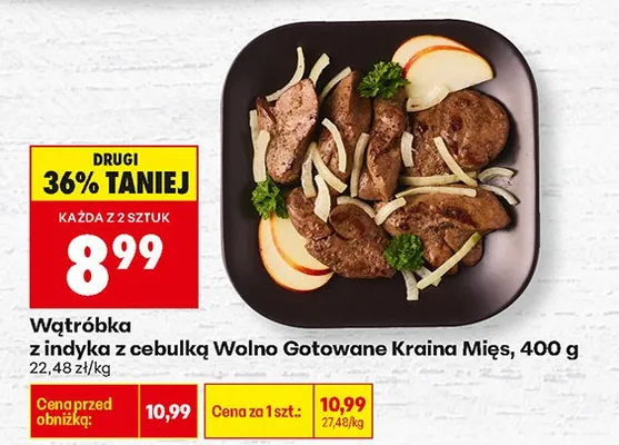 Wątróbka z indyka z cebulką Wolno Gotowane Kraina Mięs promocja w Biedronka
