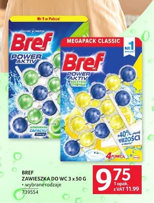 Zawieszka do WC Bref Power Aktiv Soczysta Cytryna 3-pak 50g promocja w Selgros