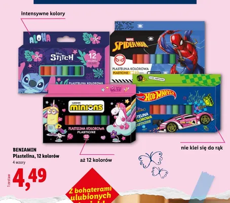 Plastelina Beniamin Minionki 12 kolorów promocja w Lidl