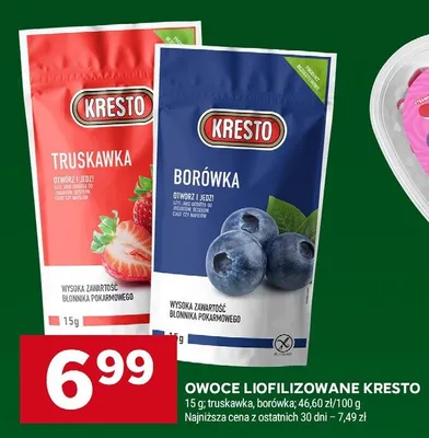 Owoce liofilizowane Kresto truskawka promocja w Stokrotka