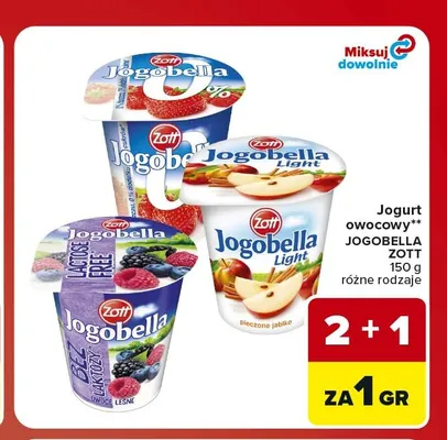 Jogurt owocowy Jogobella Lactose Free promocja w Carrefour Market