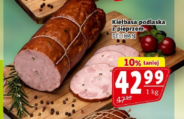 Kiełbasa podlaska z pieprzem PELIKAN promocja w Prim Market
