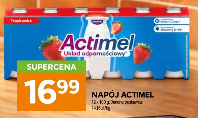 Napój Actimel truskawka 12-pak Danone promocja w Stokrotka