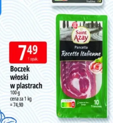 Boczek włoski w plastrach Saint Azay promocja w Leclerc