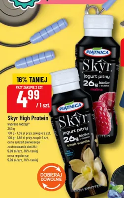 Skyr High Protein Piątnica wanilia wybrane rodzaje promocja w POLOmarket