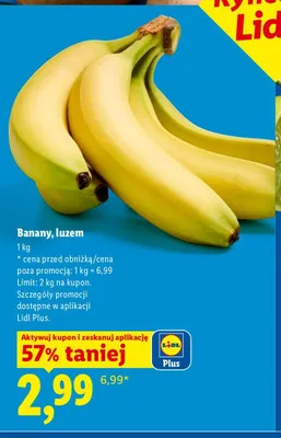 Banany luzem promocja w Lidl