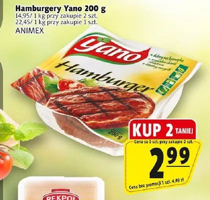 Hamburgery Yano Animex promocja w Prim Market