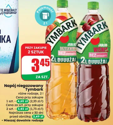 Napój niegazowany Tymbark różne rodzaje promocja w Dino
