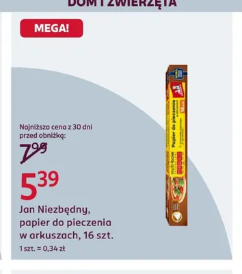 Papier do pieczenia w arkuszach Jan Niezbędny promocja w Rossmann