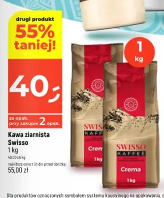 Kawa ziarnista Swisso Crema promocja w Dealz