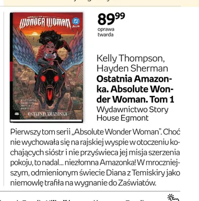 Książka Ostatnia Amazonka. Absolute Wonder Woman. Tom 1 promocja w Empik