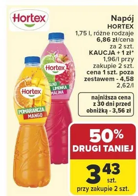 Napój Hortex pomarańcza mango promocja w Carrefour Market