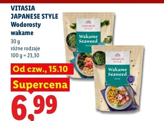 Wodorosty wakame Vitasia Japanese Style promocja w Lidl