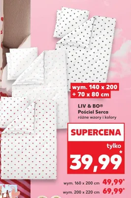 Pościel Serca wym. 140 x 200 + 70 x 80 cm promocja w Kaufland
