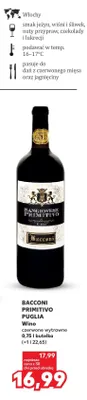 Wino Bacconi Sangiovese Primitivo Puglia czerwone wytrawne włoskie promocja w Kaufland