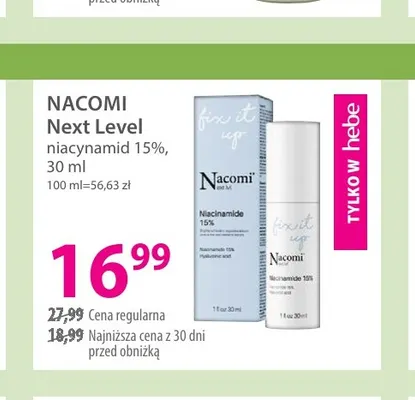 Next Level niacynamid 15% Nacomi promocja w Hebe
