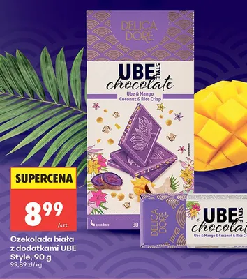 Czekolada biała z dodatkami UBE Style promocja w Biedronka