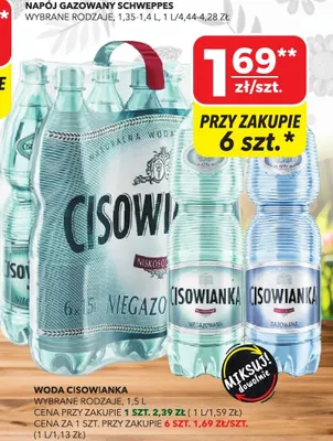Woda Cisowianka wybrane rodzaje promocja w Top Market