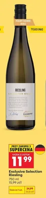 Wino Exclusive Selection Riesling półwytrawne białe promocja w Biedronka