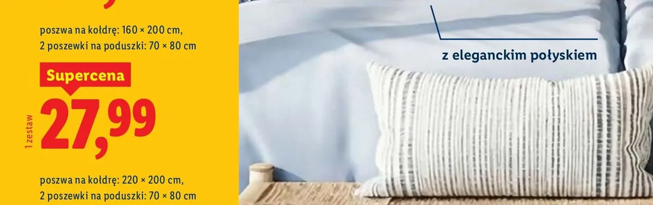 Pościel z mikrowłókna satynowego 160x200cm promocja w Lidl