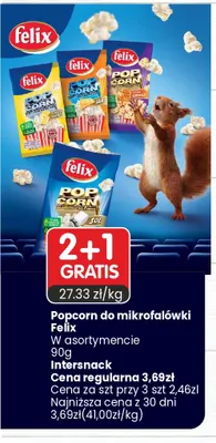 Popcorn do mikrofalówki Felix promocja w Market Point