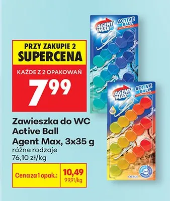 Zawieszka do WC Active Ball Agent Max promocja w Biedronka