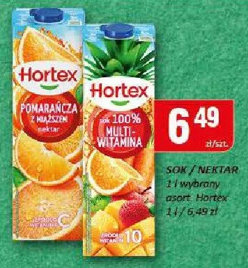 Sok pomarańczowy z miąższem / jabłko – truskawka promocja w Chorten