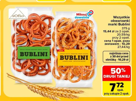 Obwarzanki Bublini z sezamem promocja w Carrefour