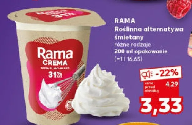 Roślinna alternatywa śmietany różne rodzaje promocja w Kaufland
